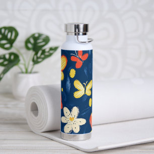 Buntstift- und Schmetterlingsblumen Trinkflasche