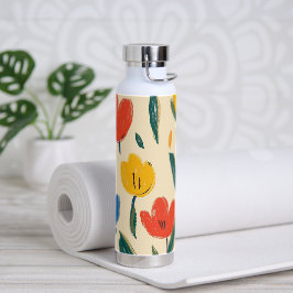 Buntstift- und Schmetterlingsblumen Trinkflasche