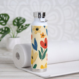 Buntstift- und Schmetterlingsblumen Trinkflasche