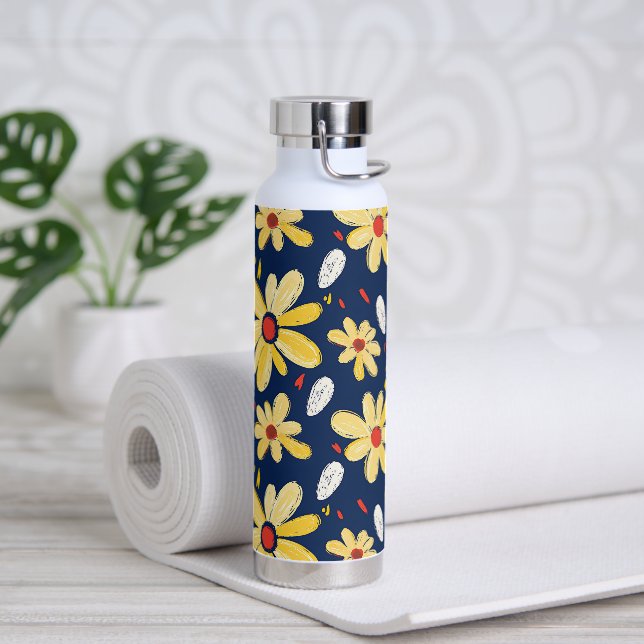 Buntstift- und Schmetterlingsblumen Trinkflasche (Yoga)