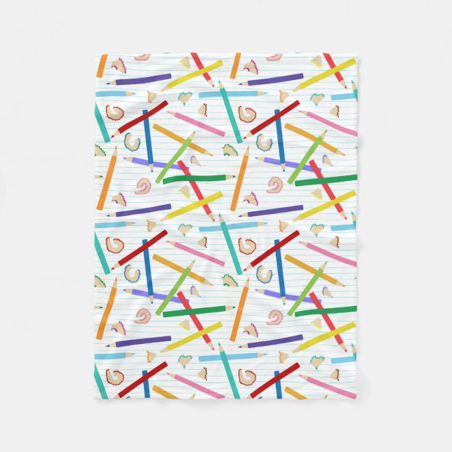 Buntstifte Muster Fleecedecke (Vorderseite)
