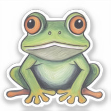 Buntstiftzeichnung Frosch