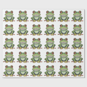 Buntstiftzeichnung Frosch Geschenkpapier