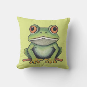 Buntstiftzeichnung Frosch Kissen