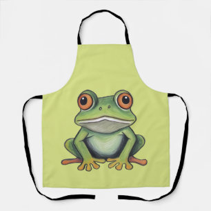 Buntstiftzeichnung Frosch Schürze