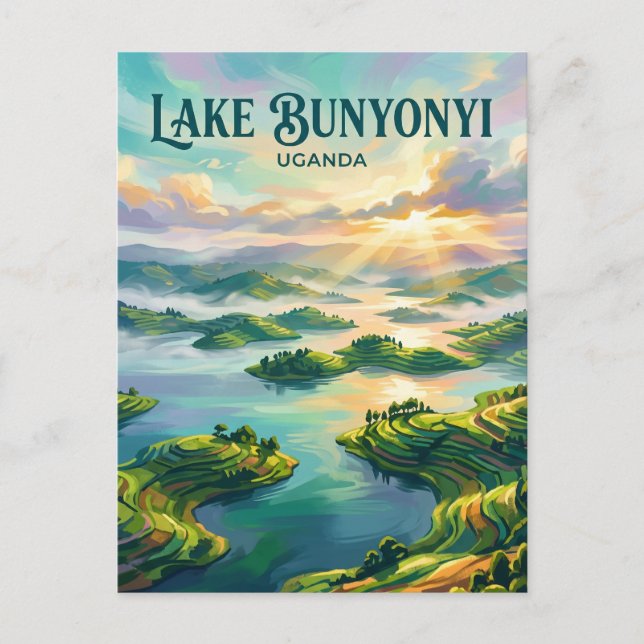 Bunyonyi-See Uganda Postkarte (Vorderseite)