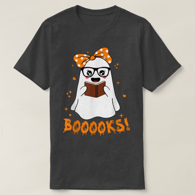 Buoks Ghost Funny Booking Read Books Lover Library T-Shirt (Design vorne)