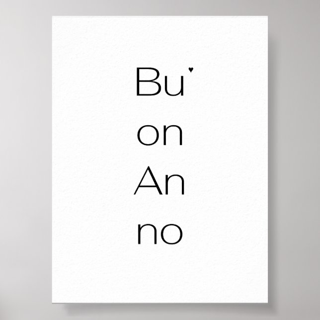 Buon Anno - minimalistic typography poster (Devant)