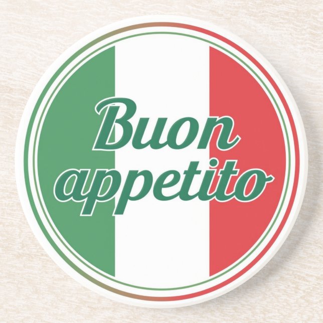 Buon appétito  Sandstone Untersetzer (Vorne)