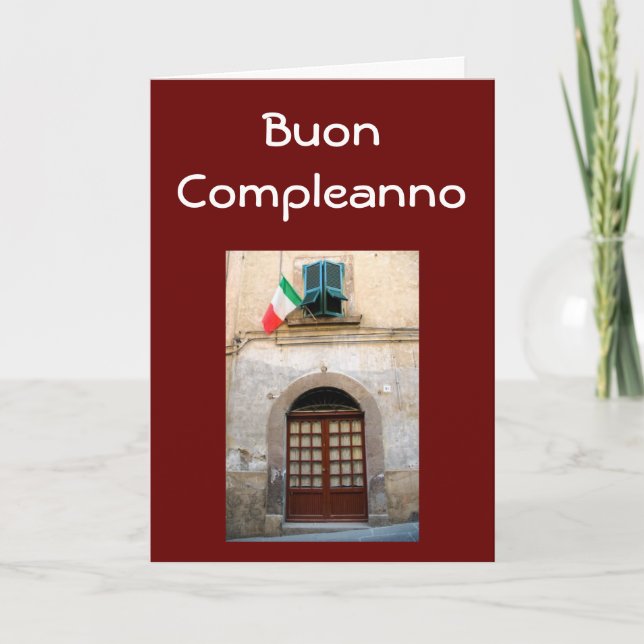 "BUON COMPLEANNO" ITALIENISCHER BIRTHTAG KARTE (Vorderseite)