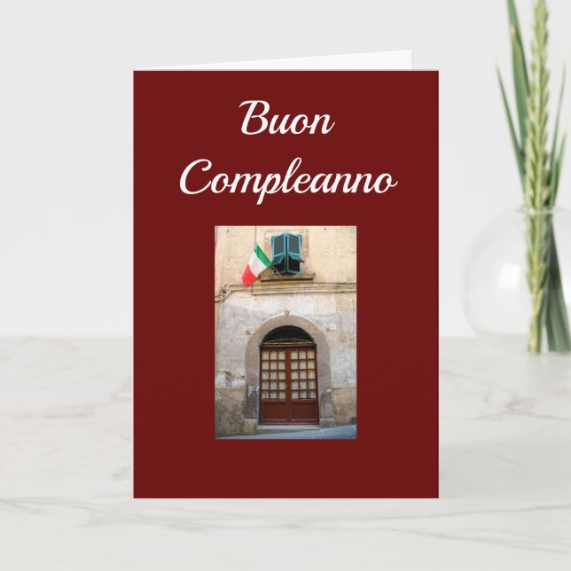 "BUON COMPLEANNO" ITALIENISCHER GEBURTSTAG KARTE (Vorderseite)