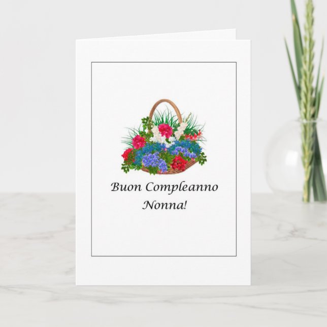 Buon Compleanno Nonna - Italienisch Karte (Vorderseite)