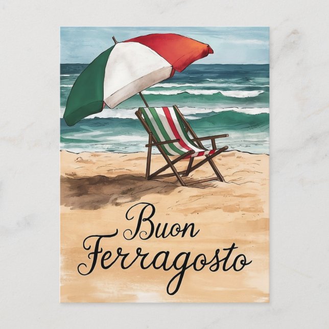 Buon ferragosto italian Celebration Day Feiertagspostkarte (Vorderseite)