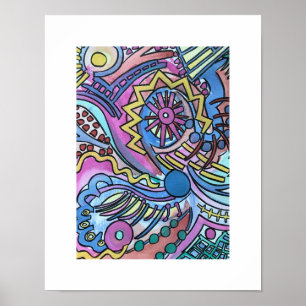 Buon Giorno-Handgemalte abstrakte Kunst Poster