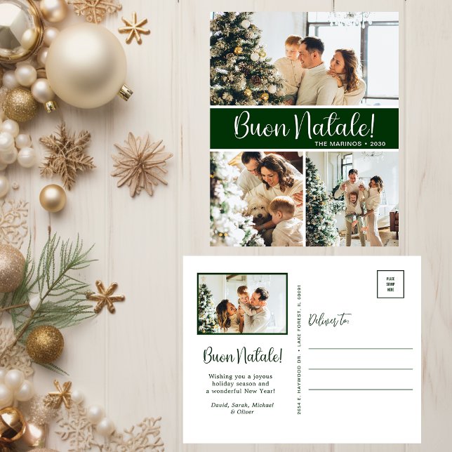 Buon Natale 4 Foto Feiertagspostkarte (Von Creator hochgeladen)