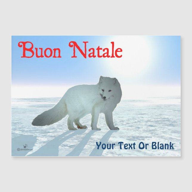 Buon Natale - Arctic Fox Magnetkarte (Vorderseite)