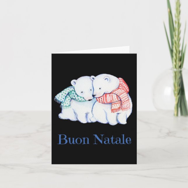 Buon Natale Bears Frohe Weihnachten Gute Weihnacht Karte (Vorderseite)