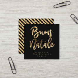 Buon Natale Black und Gold Italienische Weihnachte Quadratische Visitenkarte