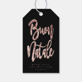 Buon Natale Black und Rose Gold Italienische Weihn Geschenkanhänger