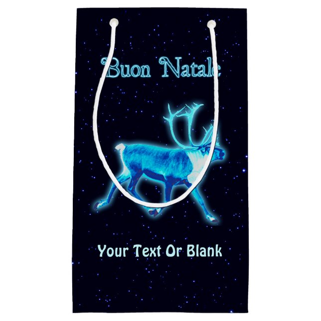 Buon Natale - Blue Caribbean (Reindeer) Kleine Geschenktüte (Vorderseite)
