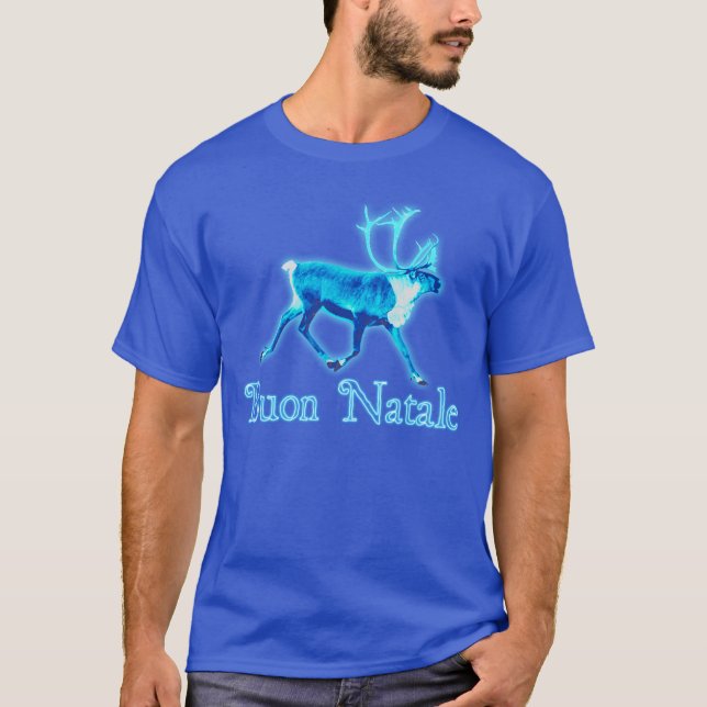 Buon Natale - Blue Caribbean (Reindeer) T-Shirt (Vorderseite)