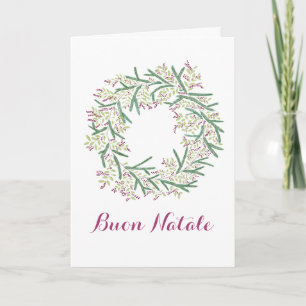 Buon Natale, carte de couronne de Noël italienne