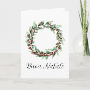 Buon Natale, carte de couronne de Noël italienne