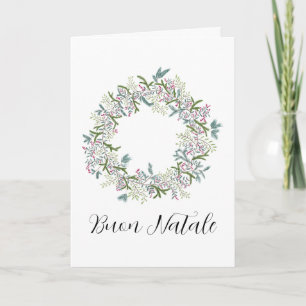 Buon Natale, carte de couronne de Noël italienne