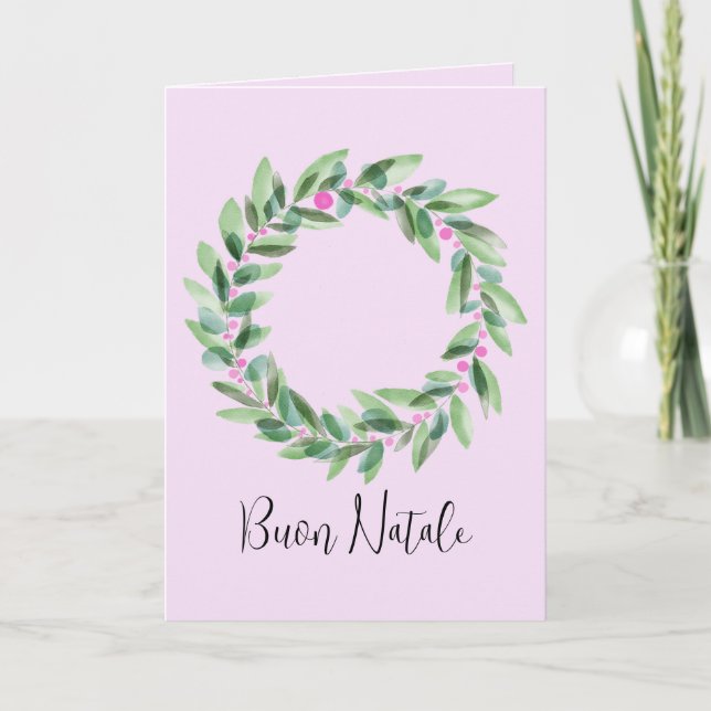 Buon Natale, carte de couronne de Noël italienne (Devant)