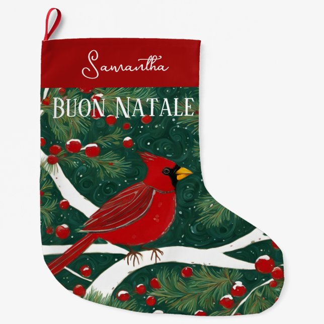 Buon Natale Christmas Großer Weihnachtsstrumpf (Vorderseite)