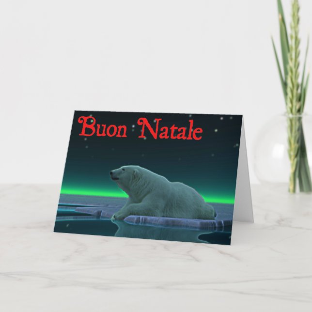 Buon Natale - Eiskantenpolar Feiertagskarte (Vorderseite)