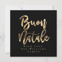 Buon Natale Elegantes Schwarzes Gold Script Italie