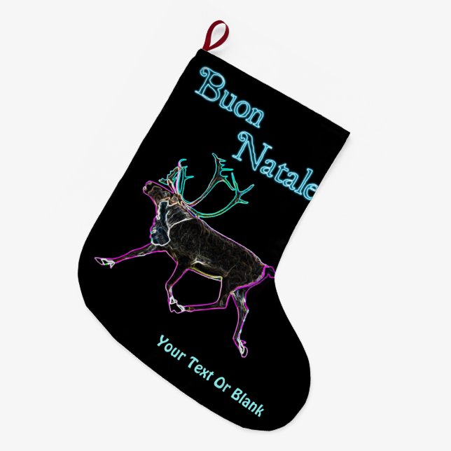 Buon Natale - Elektrische Karibik Großer Weihnachtsstrumpf (Vorderansicht (hängend))