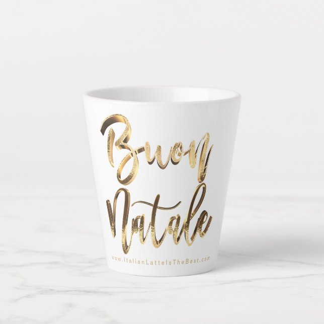 Buon Natale Faux Gold Script Italian Christmas Milchtasse (Vorderseite)