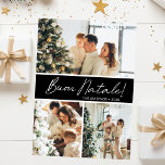 Buon Natale Foto Collage Feiertagskarte<br><div class="desc">Diese fantastische 3-Foto-Urlaubskarte mit "Buon Natale!" in einem modernen Script-Schriftart und Ihrem Familiennamen und Jahr in einem feinen, klassischen Schriftart, sowohl in Weiß als auch Schwarz, mit einem passenden Rücken, ist ideal für den Versand an Ihre Familie und Freunde. Jeder wird Liebe bekommen neue Fotos Ihrer Familie!</div>