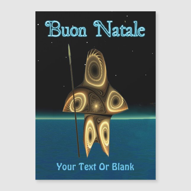 Buon Natale - Fraktal Inuit Hunter Magnetkarte (Vorderseite)