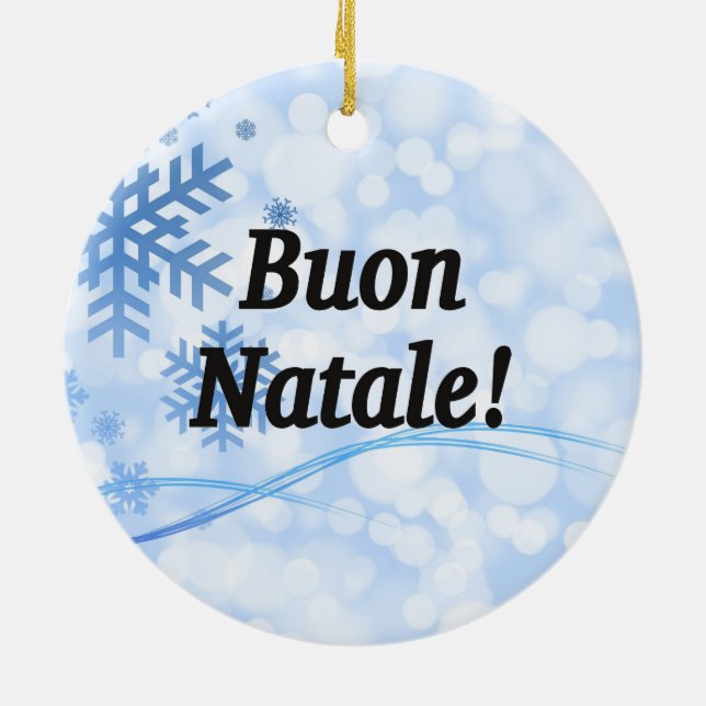 Buon Natale! Frohe Weihnachten im italienischen bf Keramikornament (Hinten)
