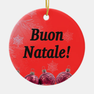 Buon Natale! Frohe Weihnachten in italienischem BF Keramikornament