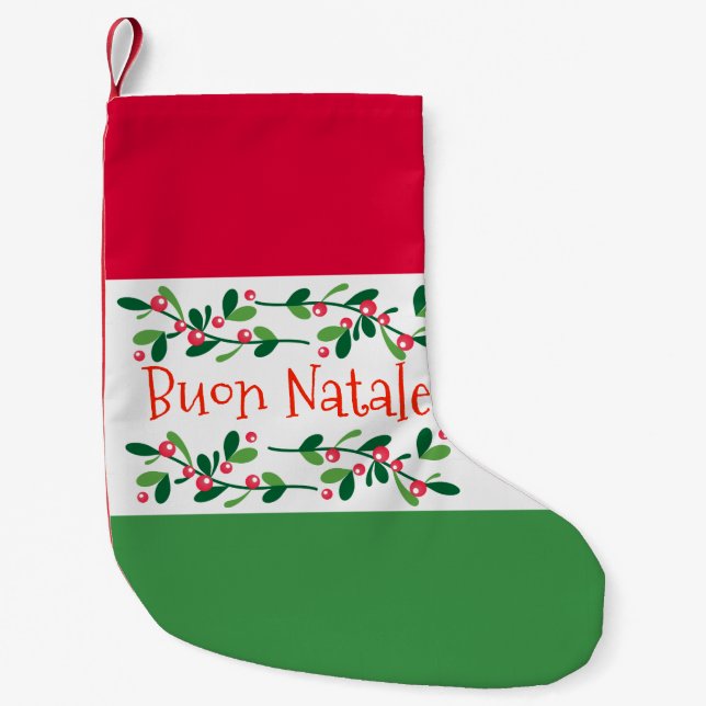 Buon Natale (frohe Weihnachten) Kleiner Weihnachtsstrumpf (Vorderseite)