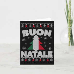 Buon Natale Frory Weihnachtsbaum Italienisch Ugly  Karte