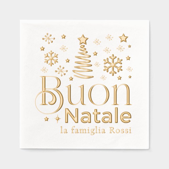 Buon Natale Italian Christmas Party Custom Servietten Mit Folie (Vorderseite)
