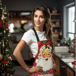Buon Natale Italian Christmas Santa Kariert Schürze
