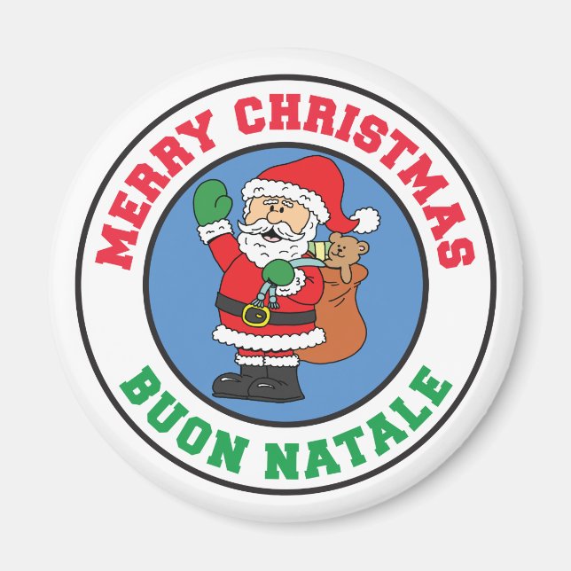 Buon Natale Italian Christmas Santa Santa Magnet (Vorne)