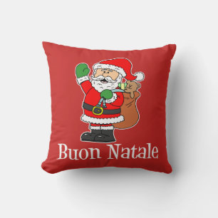 Buon Natale Italian Christmas Santa Throw Kissen