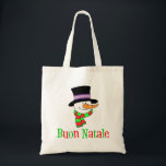 Buon Natale Italian Christmas Snowman Tragetasche<br><div class="desc">Buon Natale Italienischer Weihnachtsschneemann Tote Tasche. Sage "Frohe Weihnachten" auf Italienisch mit diesem niedlichen,  Cartoon Urlaub Snowman Tasche. Mit dieser coolen Tasche lassen Sie Ihren Urlaubssgeist und Ihre italienische Tradition erkennen.</div>