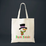 Buon Natale Italian Christmas Snowman Tragetasche<br><div class="desc">Buon Natale Italienischer Weihnachtsschneemann Tote Tasche. Sage "Frohe Weihnachten" auf Italienisch mit diesem niedlichen,  Cartoon Urlaub Snowman Tasche. Mit dieser coolen Tasche lassen Sie Ihren Urlaubssgeist und Ihre italienische Tradition erkennen.</div>