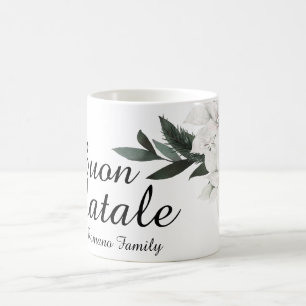 Buon Natale Italian MerChristmas Floral Kaffeetasse