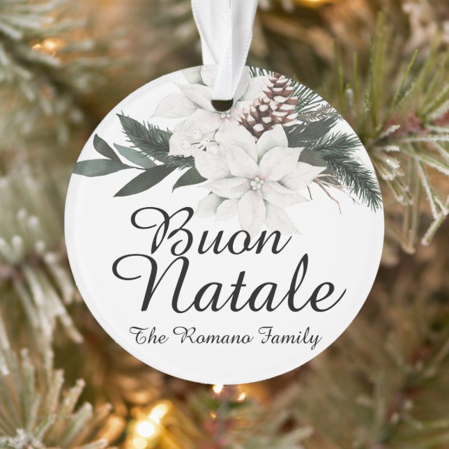Buon Natale Italian MerChristmas Floral Ornament (Baum)