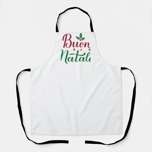 Buon Natale Italian MerChristmas Holly Schürze (Vorderseite)