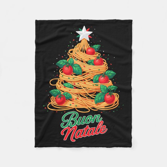 Buon Natale Italian Pasta Spaghetti Funny Christma Fleecedecke (Vorderseite)